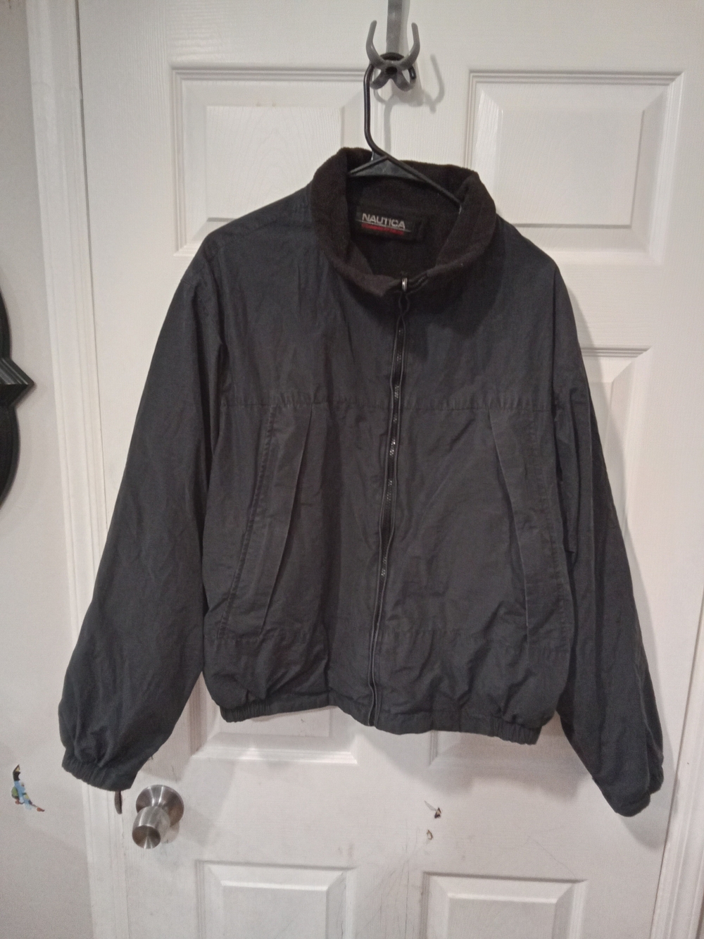 Vintage Nautica double sided black & gray jacket with fleece inside